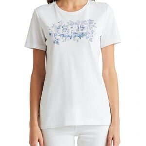 Ralph Lauren White and Blue Floral Tee